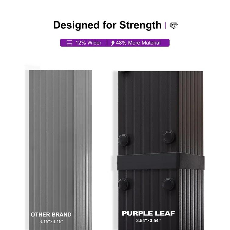 Purple Leaf Aluminum Pergola with Canopy