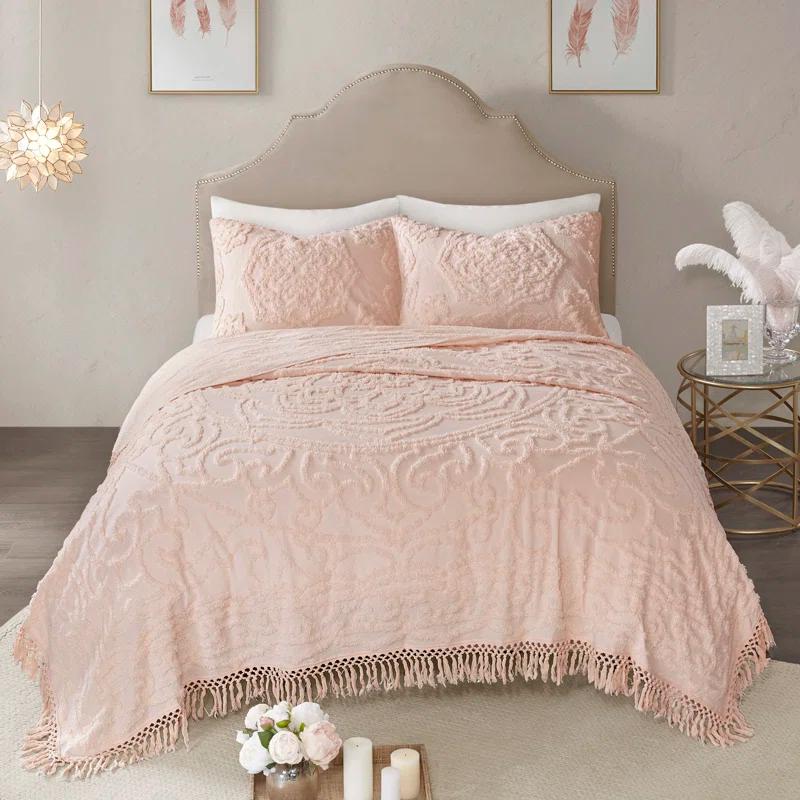 Madison Park Laetitia Tufted Chenille Cotton 3 Piece Medallion Duvet Cover Set