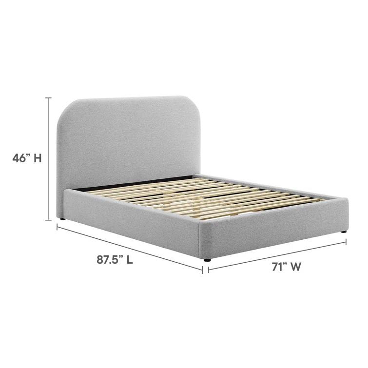 Modway Keynote Upholstered Fabric Curved Platform Bed