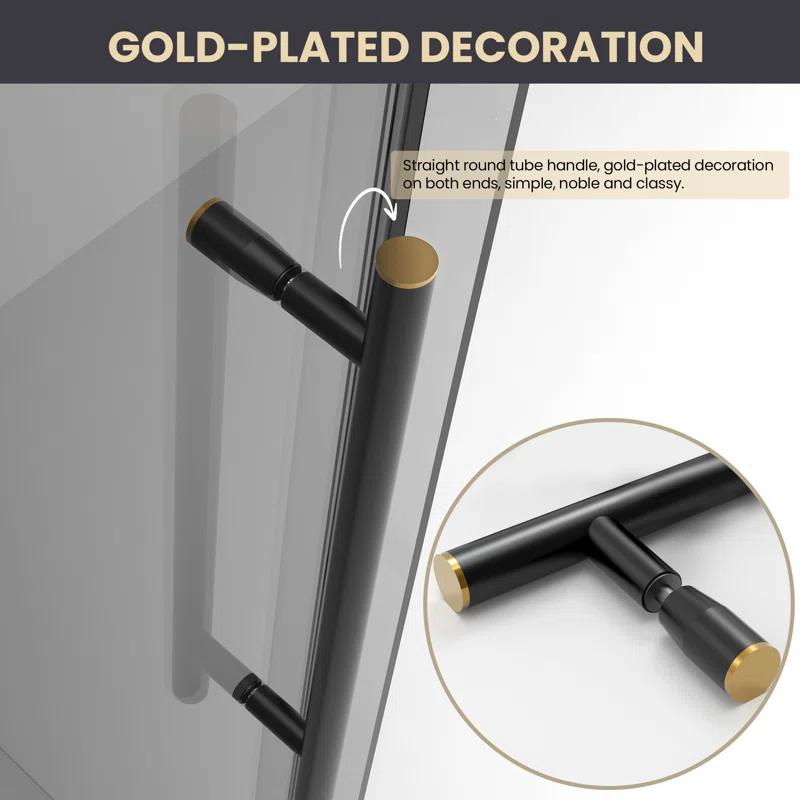 Echarri 60'' W 78'' H Frameless Rectangle Reversible Shower Enclosure