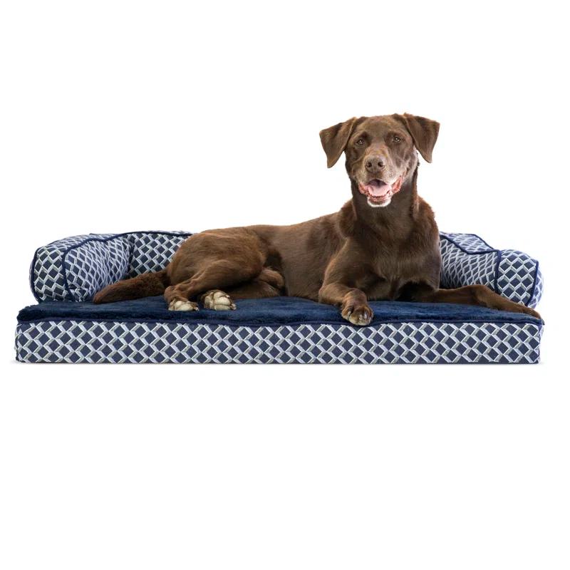 FurHaven Plush & Diamond Décor Comfy Couch Pet Bed