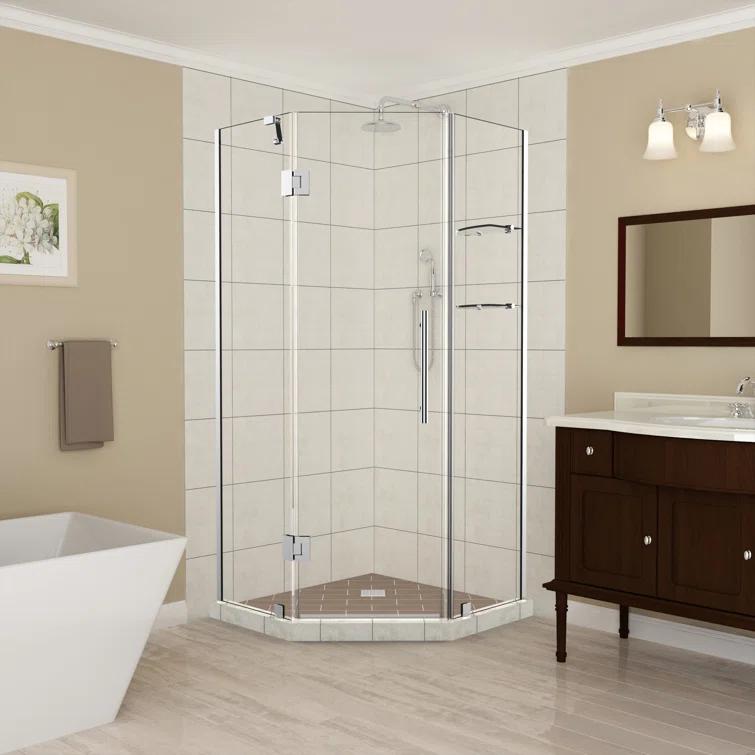 Aston Merrick GS 34" x 72" Hinged Frameless Shower Door SEN961EZ-CH-34-10