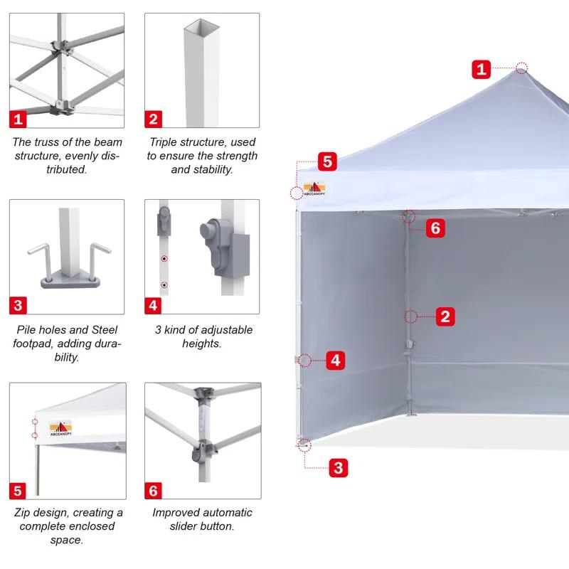 ABCCANOPY Commercial 10 ft. W x 10 ft. D Instant Shade Pop-Up Canopy The Pop Up Canopies