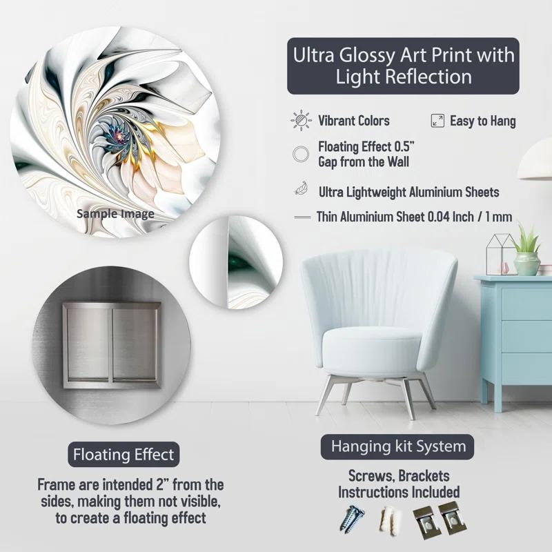 Design Art Green Purple Bamboo Serenade Tropical Pattern I - Floral Tropical Round Wall Art Set Of 5