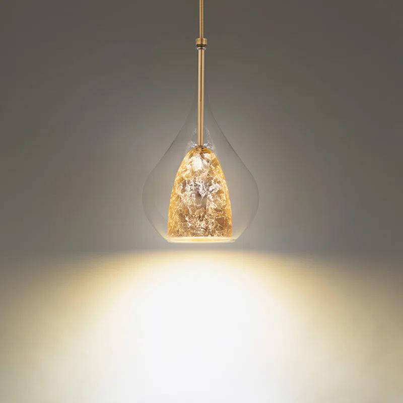 Modern Forms Helios 1 - Light Gold Leaf/Aged Brass LED Single Pendant