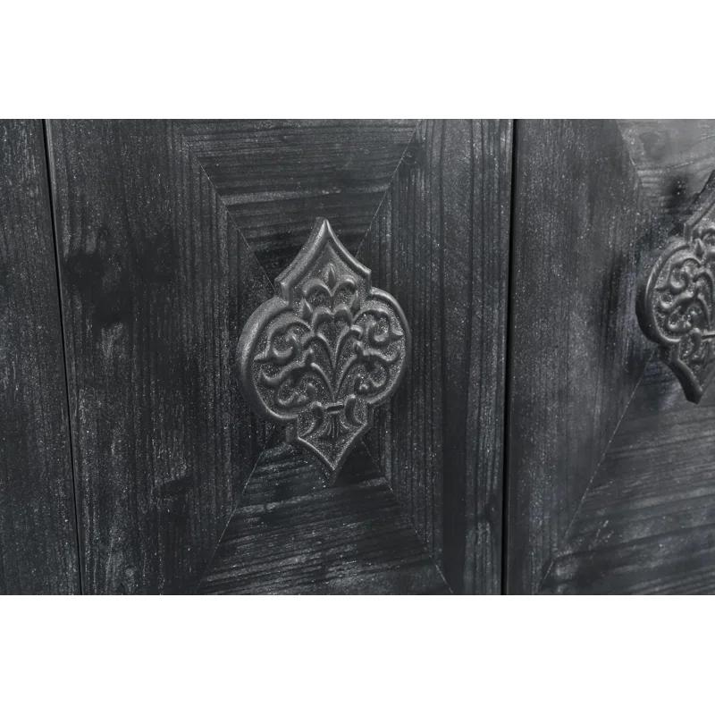 Bungalow Rose Antique Four Door Cabinet For Living Room