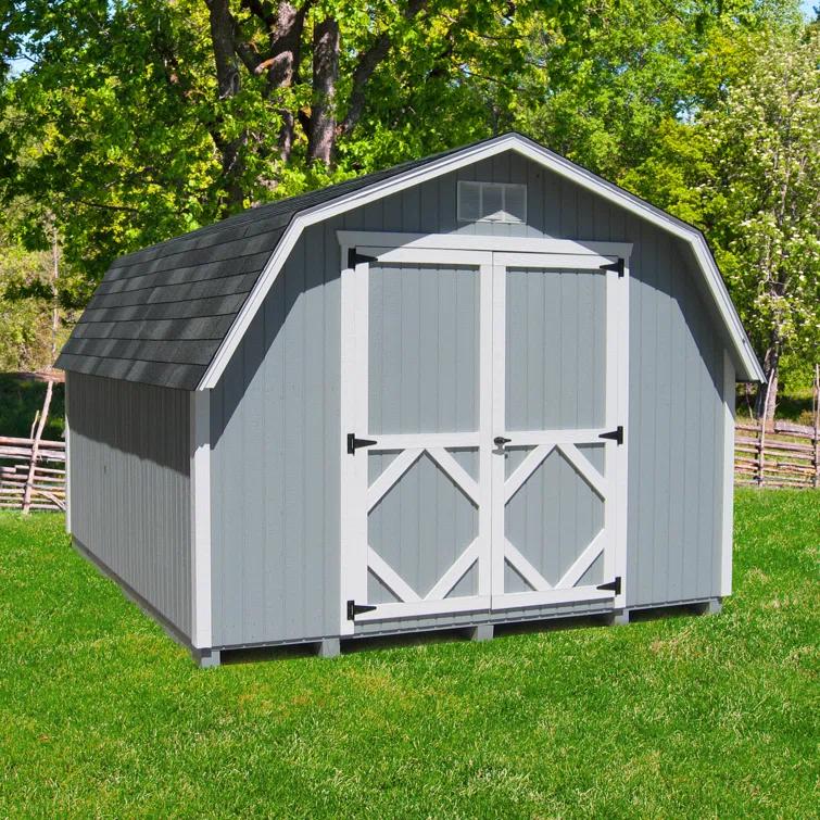Little Cottage Co. Classic Gambrel Outdoor Wood Storage Barn with 4 ft. Sidewalls