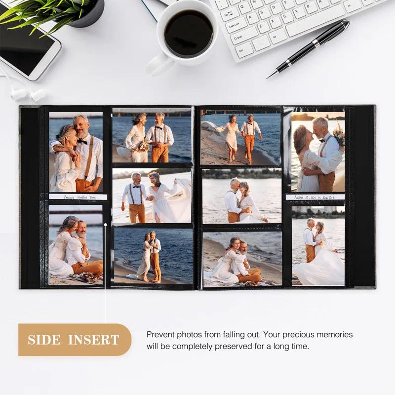 BEACHWATER POOL & SPA, LLC Linen Hardcover Photo Albu 1000 Photos Large Capacity For Family Wedding Anniversary Baby Vacation (Beige, 1000 Pockets)