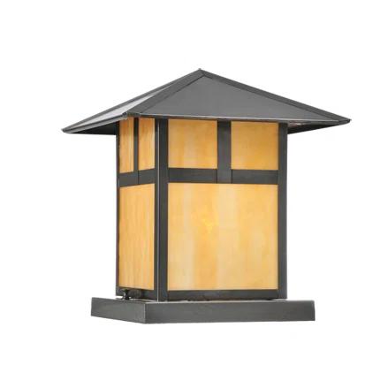 Seneca Black and Beige Mission Style Pier Mount Light