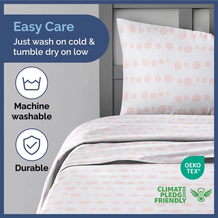 CGK Linens 4 Piece Kids Microfiber Sheet Set - Wrinkle Free - Cute, Cozy, Soft