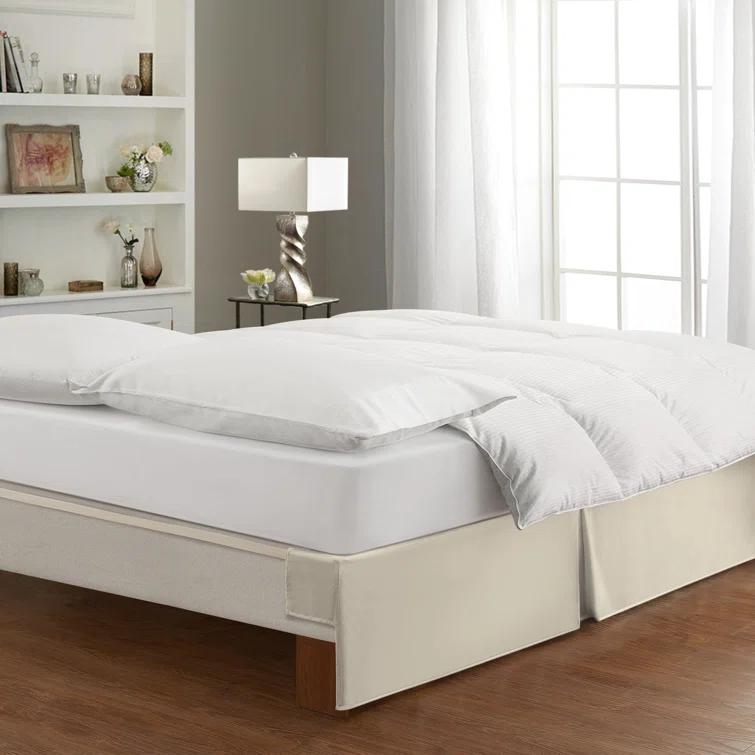 Fresh Ideas Bed Maker's No Lift Wrap Around Bedskirt, 14" Drop, Queen, Silver