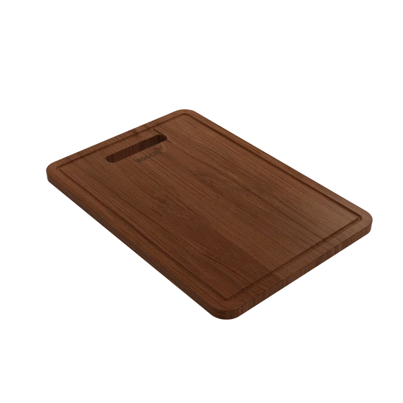 BOCCHI Wooden Cutting Board/Cover For Baveno W/ Handle - Sapele Mahogany For 1633 Sinks (Outer Ledge)