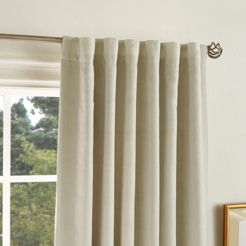 Bedford Polyester Blackout Curtain Panel Pair Linen (Set of 2)
