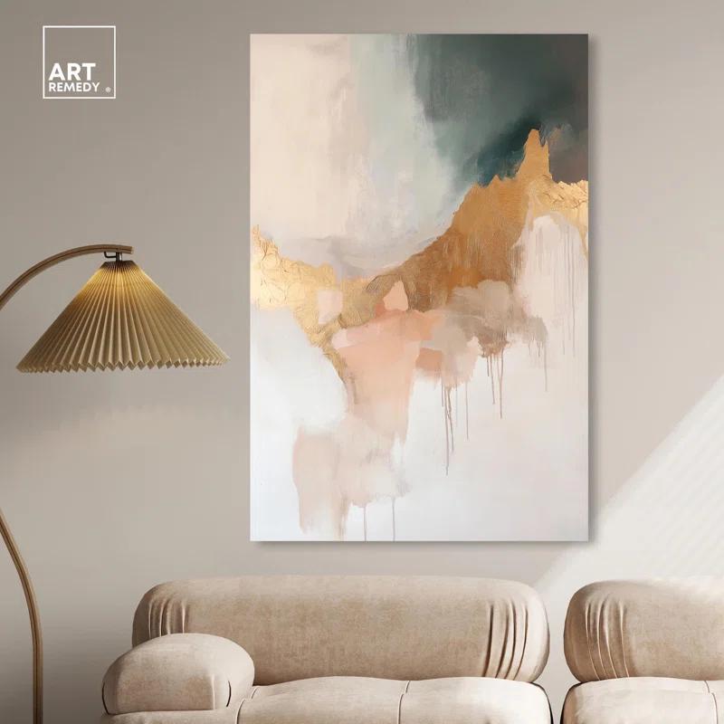 Art Remedy Earthy Whispers Canvas Gold Leaf Wall Art by Art Remedy