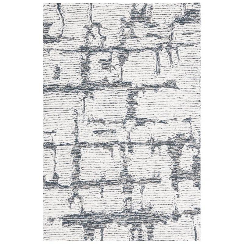 Martha Stewart Rugs Martha Stewart 4533 Hand Tufted Wool/Cotton Rug in Charcoal/Ivory