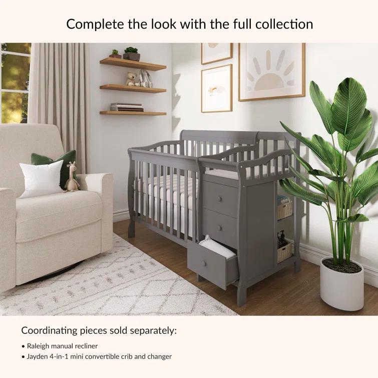 Dream On Me Jayden 4-in-1 Mini Convertible Crib and Changer