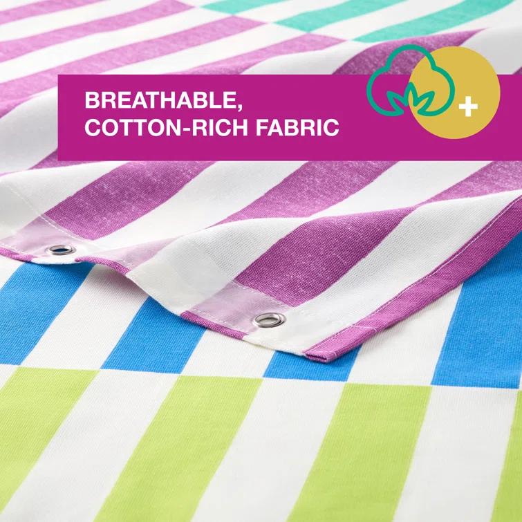 Town & Country Living Town & Country Play Adeline Offset Stripe Fabric Shower Curtain 70"X72"