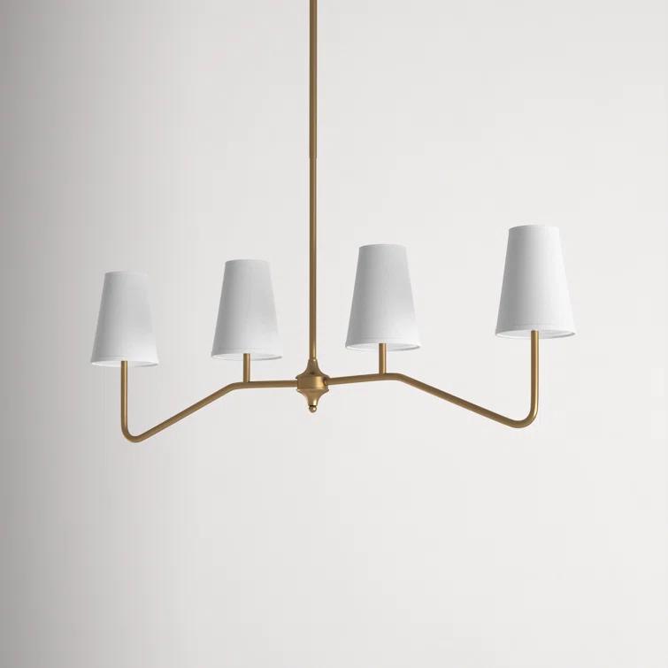 Kelly Clarkson Home Diana 4 - Light Kitchen Island Linear Pendant in Natural Brass