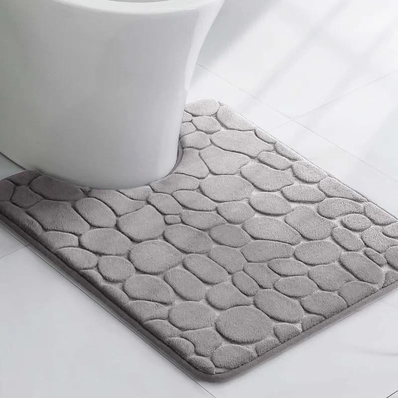 Evideco Contour Bath Rug Memory Foam Mat 3D Pebble 20”L x 20”W