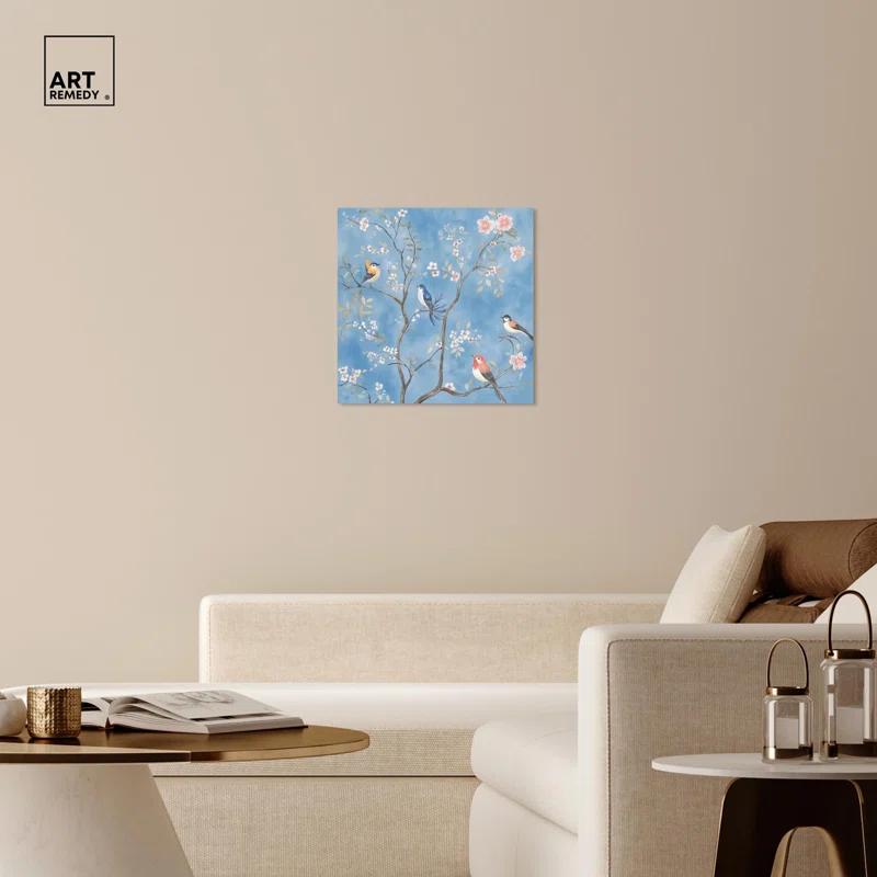 Art Remedy Wings Among the Blooms I Canvas Chinoiserie Art by Art Remedy