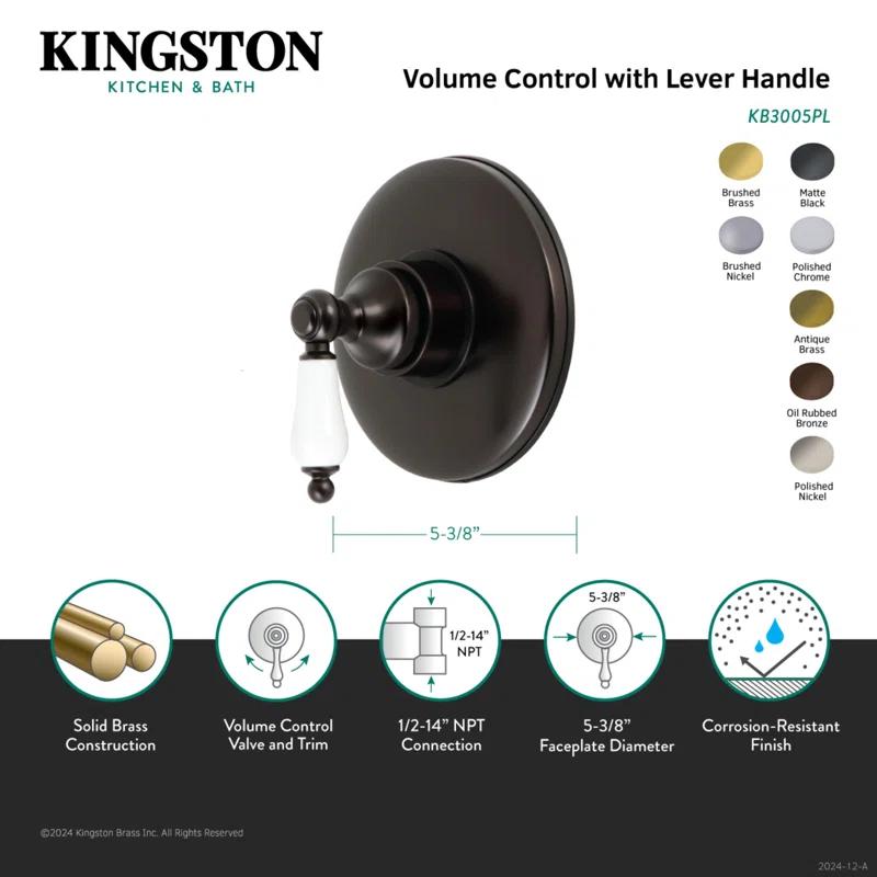 Kingston Brass Vintage Single-Handle Volume Control