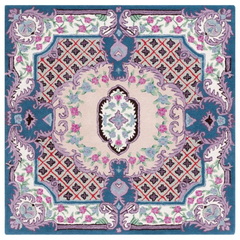 Lark Manor™ Luxembourg Floral Handmade Tufted Wool Pink/Ivory Area Rug