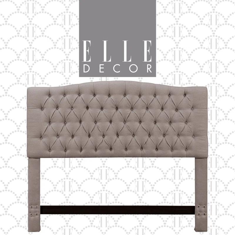 Elle Decor Elle Decor Celeste Tufted Upholstered Padded Headboard with Contemporary Button Tufting