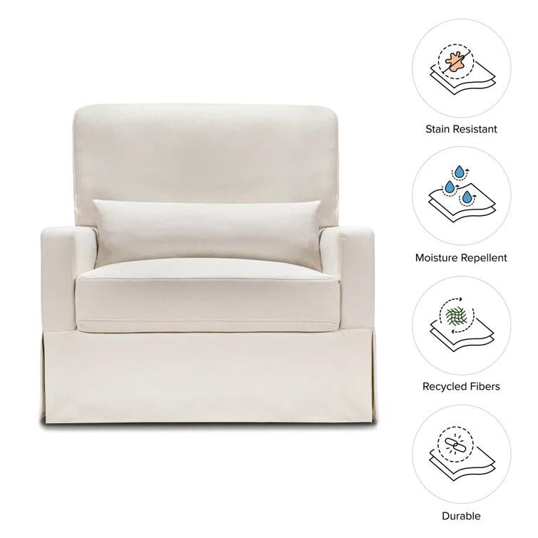 Crawford Pillowback Chair and a Half Upholstered Swivel Glider