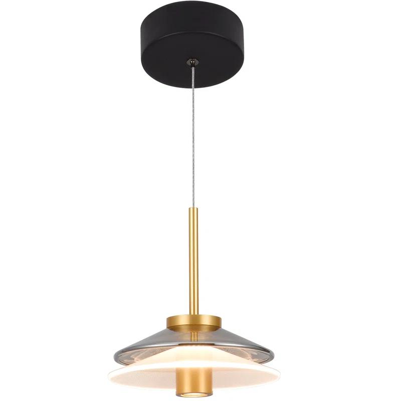 Verona 7-in 100-277V 1-Light ETL Certified Integrated LED Height Adjustable Cone Pendant Lighting