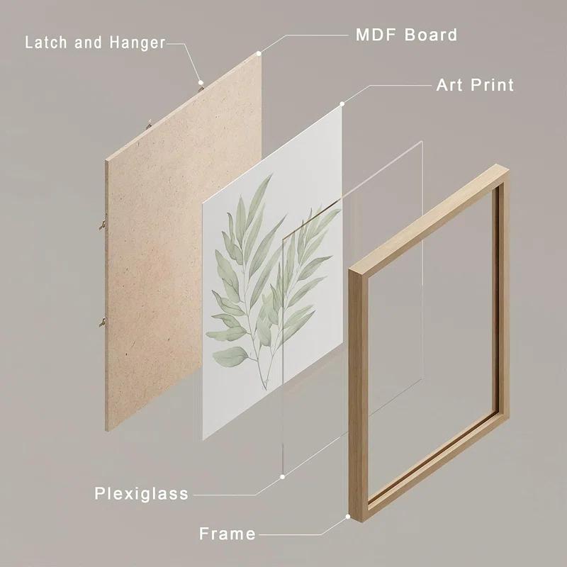 IDEA4WALL Minimal Botanical " IDEA4WALL Framed Forest Wildflower Collage Wall Art, Set Of 4 Floral Botanical Print Wall Decor Prints, Nature Wilderness Wall Decor For Living Room, Bedroom " 4 - Pieces