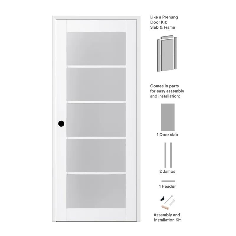Belldinni Palladio 5-Lite DIY-Friednly Manufactured Wood and Glass Single Prehung Interior Door