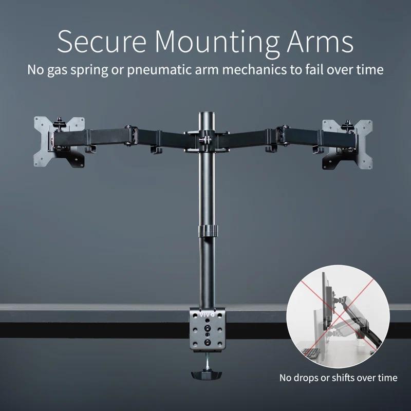 Vivo VIVO Dual Monitor Desk Mount Adjustable Stand, Fits Screens up to 30", STAND-V002 Series