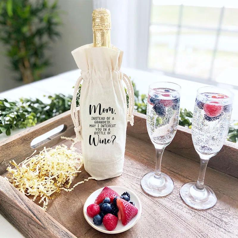 Koyal Wholesale Mother''s Day Wine Bag, Instead Of A Grandkid, May I Interest You In A Bottle Of Wine, 1-Pack
