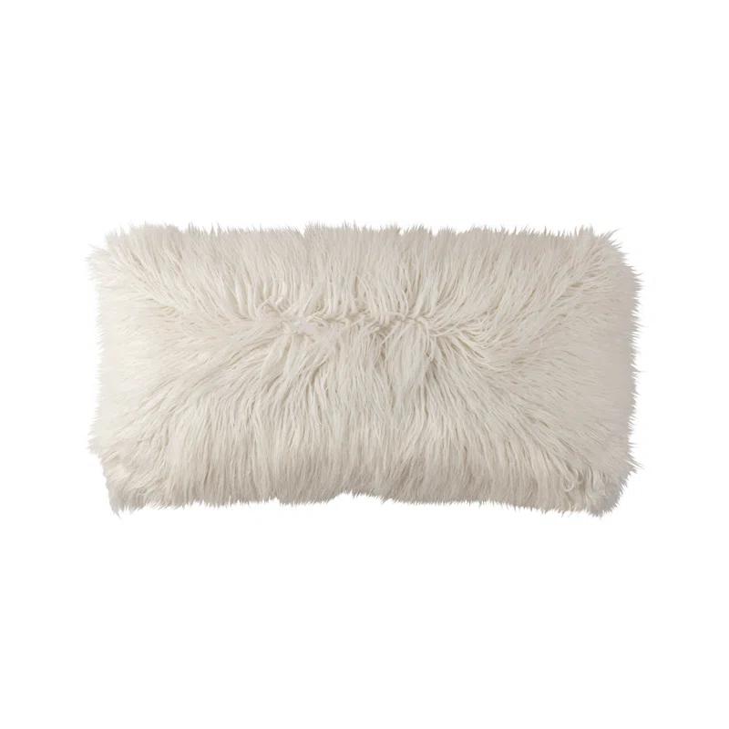 Lili Alessandra Faux Fur Feather Throw Pillow