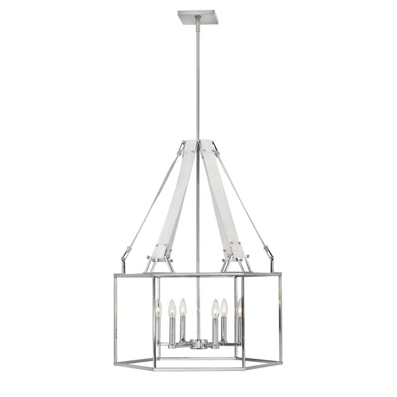 Monroe 6 - Light Lantern Geometric Chandelier