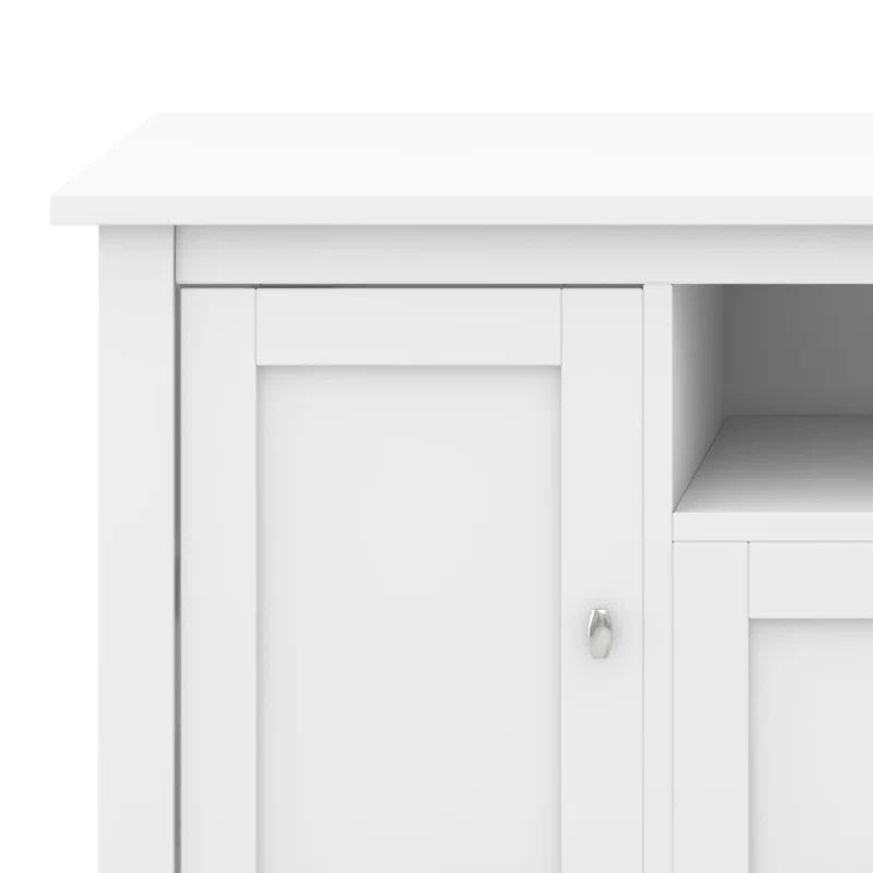 Simpli Home Warm Shaker 72"W Solid Wood TV Stand for TVs up to 80" with 4 Storage Cabinets and 2 Drawers