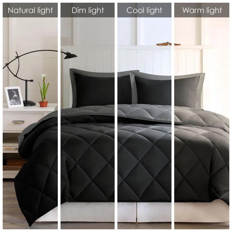 Madison Park Essentials Larkspur 3M Scotchgard Reversible Down Alt Comforter Set
