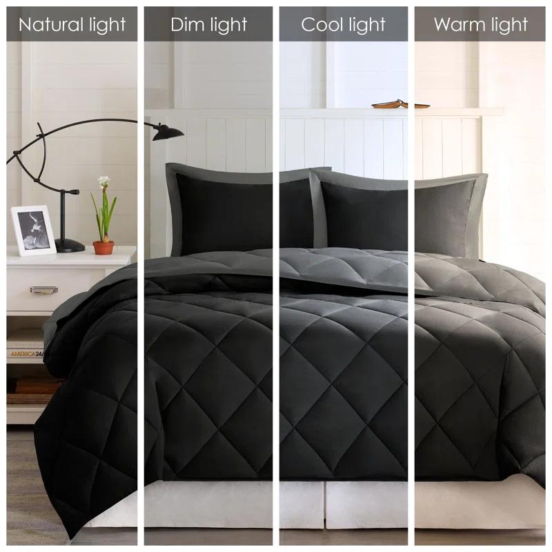 Madison Park Essentials Larkspur 3M Scotchgard Reversible Down Alt Comforter Set
