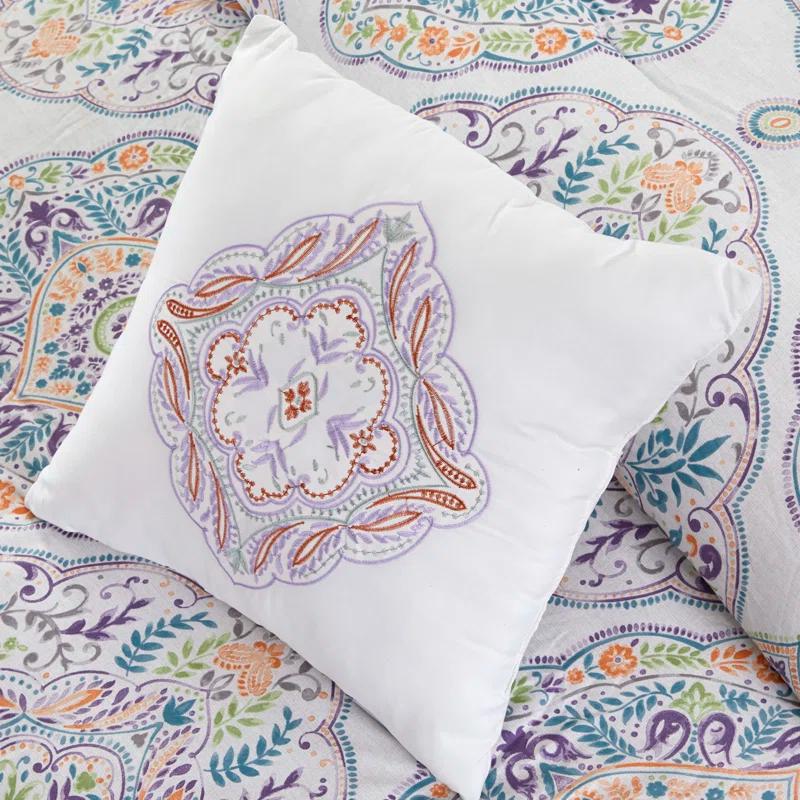 Modern Threads Modern Threads - Castell Collection Comforter Set - Reversible Microfiber - Elegant Printed 8-Piece Bed Set - Includes Comforter, Sheets, Shams, & Pillow - Luxurious Bedding