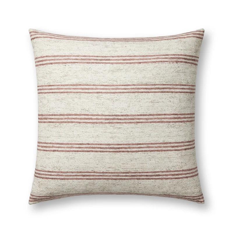 Zephyr Pillow by Amber Lewis x Loloi - Natural and Wine / 22" x 22" / Polyester