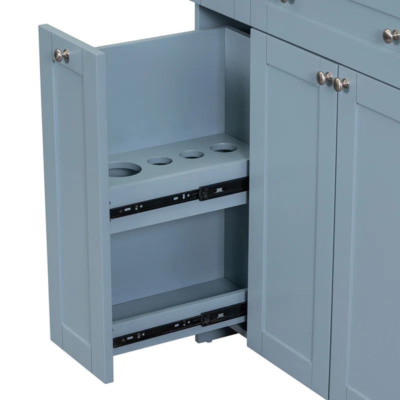 HLILish 30-Inch Bathroom Vanity With Ceramic Sink Combo, Abundant Storage Cabinet - 2 Soft Close Doors And Double-Tier Deep Drawer