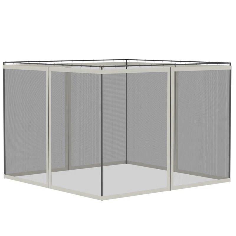 Outsunny Outsunny Universal Replacement Mesh Sidewall Netting for Patio Gazebos and Canopy Tents with Zippers, Sidewall Only, Cream