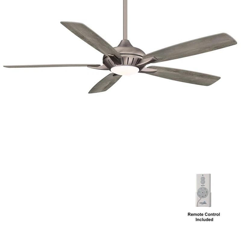 Minka Aire 60" Dyno 5 - Blade LED Smart Standard Ceiling Fan with Remote Control and Light Kit Included