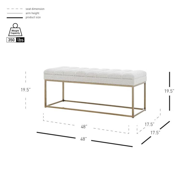 Everly Quinn Georgenia Polyester Upholstered Bench