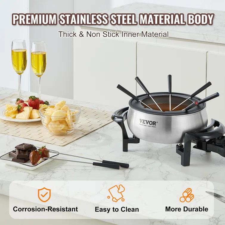 Vevor 3 qt. Stainless Steel Fondue Set & Reviews | Wayfair