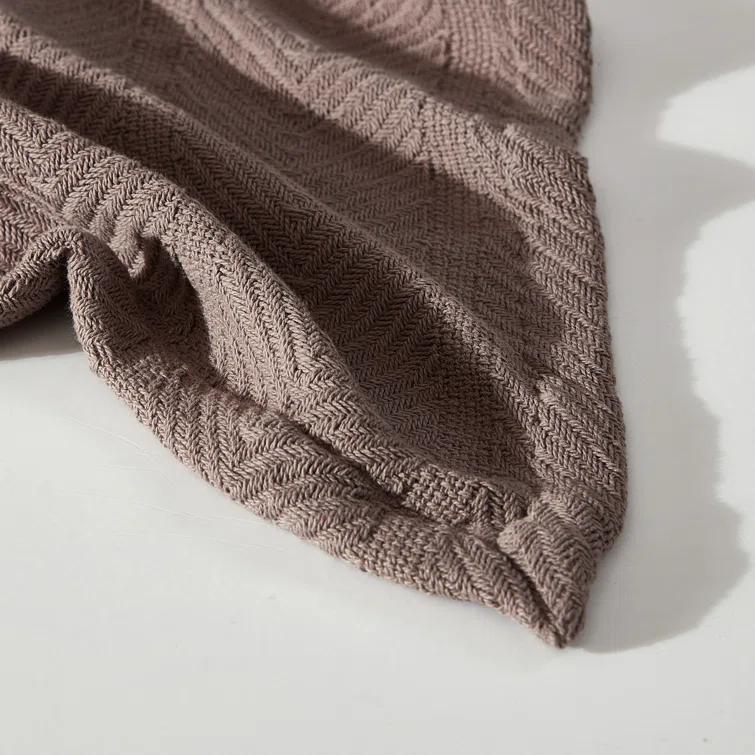 Eddie Bauer Eddie Bauer Herringbone Cotton Reversible Blanket
