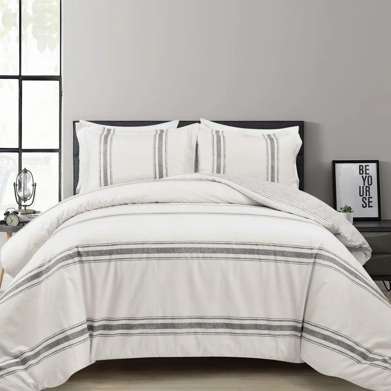 Farmhouse Standard Cotton Reversible Comforter Set
