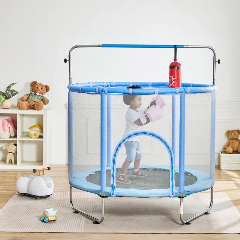 VEVOR 55" Trampoline for Kids Mini Toddler Trampoline with Net Indoor Outdoor