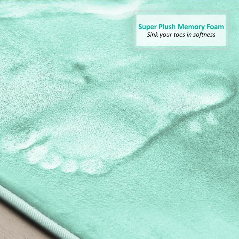 Ultra Soft and Absorbent Memory Foam Bath Rug Set with Non-Slip Backing