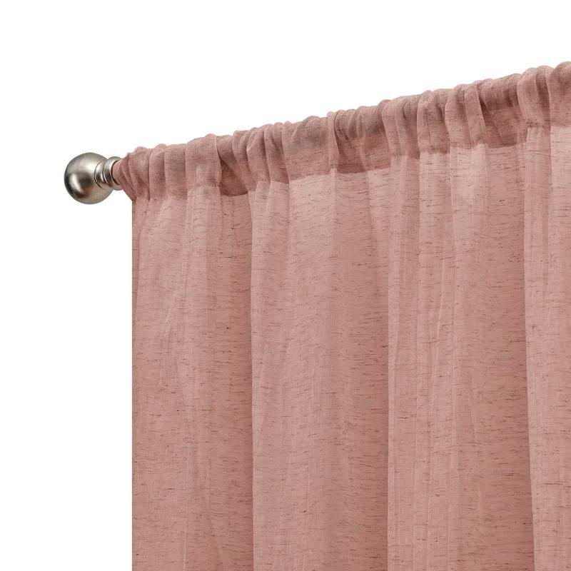 Solid Semi-Sheer Curtain Panels (Set of 2)
